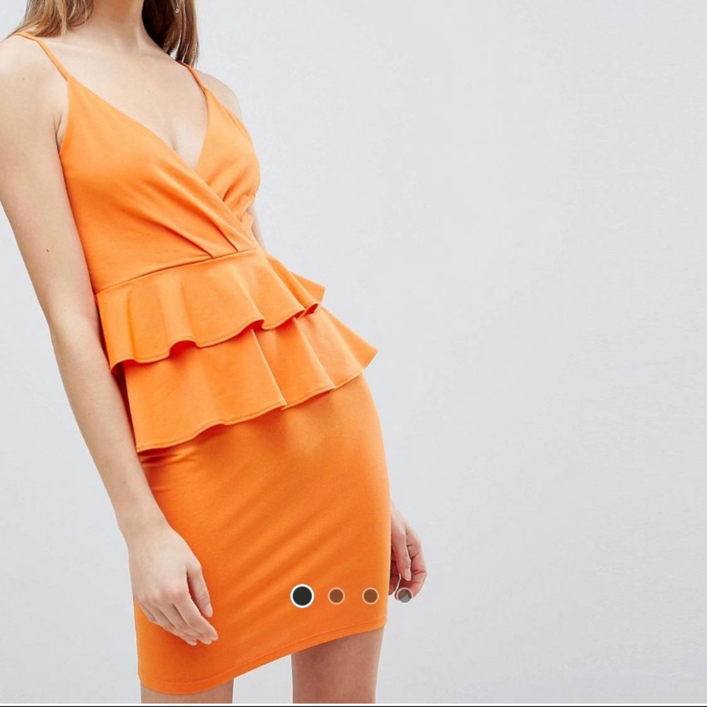 ASOS -Orange ruffle dress